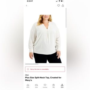 Women plus size top in ivory color